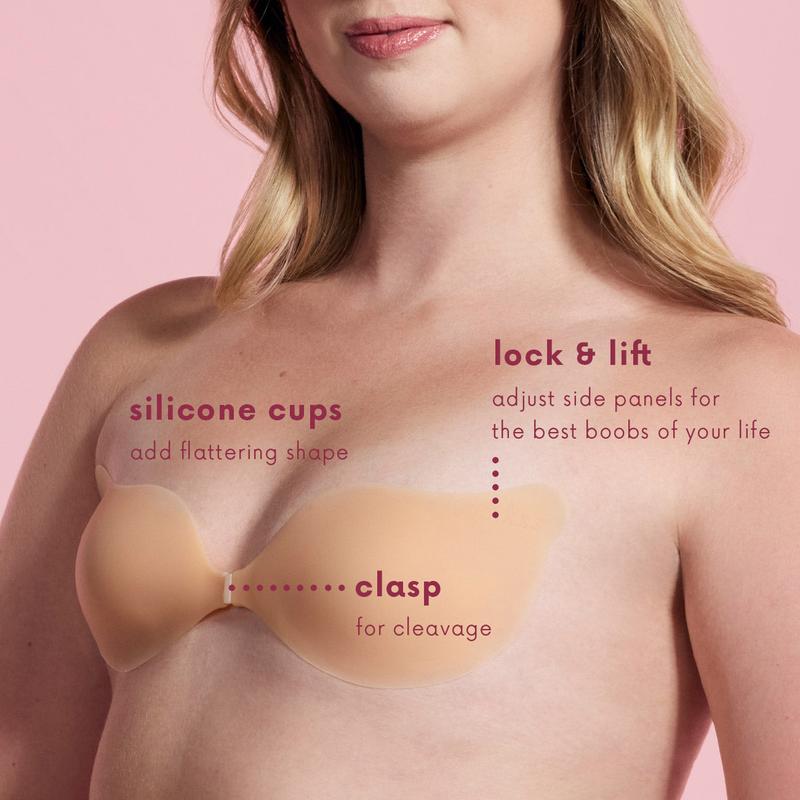 CAKES Invisible Push-Up Bra for Deep Necklines