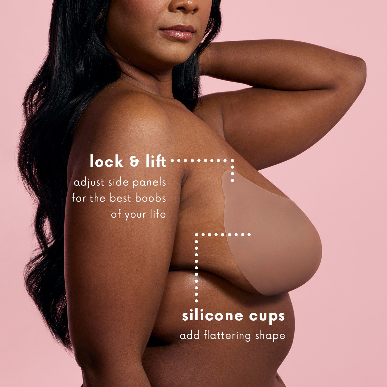 CAKES Invisible Push-Up Bra for Deep Necklines
